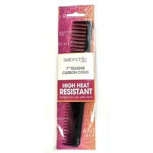 Salonchic 7" in. Teasing Carbon Comb High Heat Resistant Static Free Hair Iron
